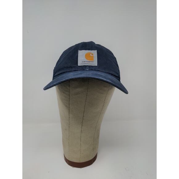 Carhartt Meshback Snapback Hat OSFA Blue Patch Logo Embroidered Spell Out - Picture 2 of 11